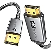 Warrky 4K DisplayPort to HDMI Cable 6FT [Metal Case, Nylon Cable] One-Way Transmission DP 1.2 Computer to HDMI 1.4 Screen Com