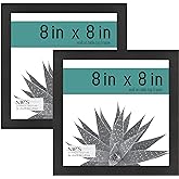 MCS Gallery Essential Picture Frames, Photo Gallery Wall Frame Set, Black Woodgrain, 8 x 8 Inch, 2-Pack