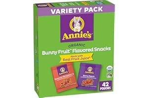Annie's Organic Berry Patch and Summer Strawberry Bunny Fruit Snacks Variety Pack 42 Count, 29.4oz