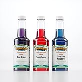 Hawaiian Shaved Ice Syrup Pint 3-pack, Sour Cherry, Sour Grape, & Sour Blue Raspberry, For Slushies, Italian Soda, Seltzers, 