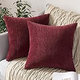MIULEE Pack of 2 Corduroy Soft Soild Decorative Square Throw Pillow Covers Cushion Cases Pillow Cases for Couch Sofa Bedroom 