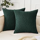 Woaboy Army Green Throw Pillow Covers 18x18 Inch Set of 2 Decorative Couch Pillow Covers Farmhouse Soft Corduroy Boho Home De