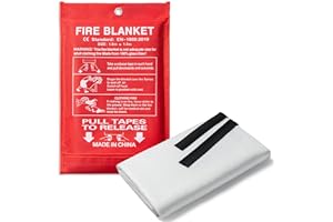 BOOMIBOO Emergency Fire Blanket for Home and Kitchen-1 Pack-High Heat Resistant Fire Suppression Blanket Fiberglass Flame Ret