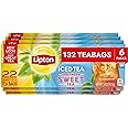 Lipton Southern Sweet Iced Tea Bags, Family Size Tea Bags, 132 Total Tea Bags (22ct - Pack of 6)