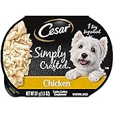 CESAR SIMPLY CRAFTED Adult Wet Dog Food Meal Topper, Chicken, (10) 1.3 oz. Tubs