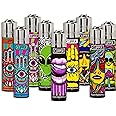 Clipper Lighter – Cp11 – Mix Designs – 9 Safe Butane Lighter - Refillable - Assorted Colors - Reusable - Soft Flame Kitchen L