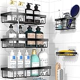 Moforoco Adhesive Shower Caddy Organizer Shelves Rack - 5 Pack Corner Bathroom Storage Organization, Home & Kitchen Decor Ins