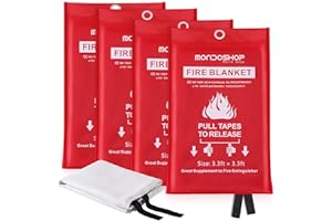 Mondoshop Fire Blanket for Home Kitchen Emergency - Fire Suppression Blanket Fireproof Blanket Fire Retardant Blankets for Ca