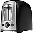 Black+Decker 2-Slice Extra Wide Slot Toaster, Classic Oval, Black with Stainless Steel Accents, TR1278B