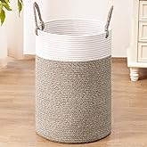 INDRESSME Large Laundry Basket, 60L Dirty Clothes Hamper, Baby Laundry Hamper for Toys, Woven Laundry Basket for Clothes, Bla