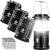 Etekcity Camping Lanterns for Power Outages 4 Pack, Flashlight for Camping Essentials, Emergency Led Battery Operated Lights,