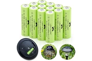 Lightalent Ni-MH AA Rechargeable Batteries, Double A High Capacity 1.2V Pre-Charged for Garden Landscaping Outdoor Solar Ligh