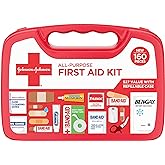 Johnson & Johnson All-Purpose Portable Compact First Aid Kit for Minor Cuts, Scrapes, Sprains & Burns, Ideal for Home, Car, T