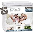 SafeRest 100% Waterproof Queen Size Mattress Protector - Fitted with Stretchable Pockets - Machine Washable Cotton Mattress C