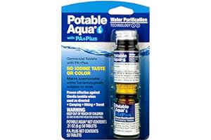 Potable Aqua Water Purification Tablets with PA Plus, Portable and Effective Solution for Camping, Hiking, Emergencies, Natur