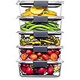 Rubbermaid Brilliance Food Storage Container, BPA-free Plastic, Medium, 3.2 Cup, 5-Pack, Clear