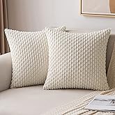 MIULEE Throw Pillow Covers Soft Corduroy Decorative Set of 2 Boho Striped Pillow Covers Pillowcases Farmhouse Home Decor for 