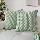 Henzxi Throw Pillow Covers Soft Corduroy Decorative Pillow Covers Set of 2 Striped Square Boho Pillow Covers Farmhouse Home D