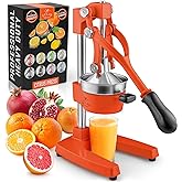 Zulay Kitchen Cast-Iron Orange Juice Squeezer - Heavy-Duty, Easy-to-Clean, Professional Citrus Juicer - Durable Stainless Ste