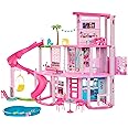 Barbie Casa de Bonecas Dos Sonhos com +75 peças, Três Andares e Escorregador para Boneca, Para Crianças A Partir de 3 anos
