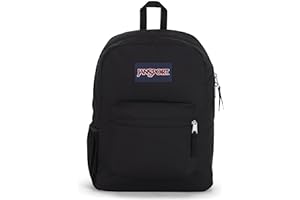 JanSport Cross Town Backpack - Travel, or Work Bag with Water Bottle Pocket, Black