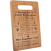 MY-ALVVAYS Retirement Gifts for Women Men, Going Away Gifts, Retired Gifts, Recipe Cutting Board Gift, 7"x11", Double-Sided U