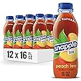Snapple Peach Tea, 16 fl oz recycled plastic bottle, Pack of 12