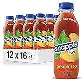 Snapple Peach Tea, 16 fl oz recycled plastic bottle, Pack of 12