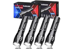 RECHOO Tactical Flashlights 4 Pack, Bright Zoomable LED Flashlights with High Lumens and 5 Modes, Waterproof Portable Pocket 