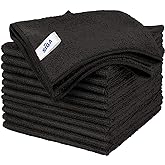 MR.SIGA Microfiber Cleaning Cloth, All-Purpose Microfiber Towels, Streak Free Cleaning Rags, Pack of 12, Black, Size 32 x 32 