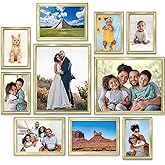 Icona Bay Combination Gold Picture Frames Set - 10 PC (Five 4x6, Three 5x7, Two 8x10), Classy Contemporary Style, Maestro Col