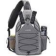 G4Free Sling Bag, Crossbody Pickleball Bag for Men Women, Lightweight Crossbody Chest Backpack for Sports, Travel, Light Grey