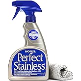 HOPE'S Perfect Stainless Steel Cleaner and Polish with Microfiber Cloth, 22-Ounce, Streak-Free Self-Polishing Formula, Blocks