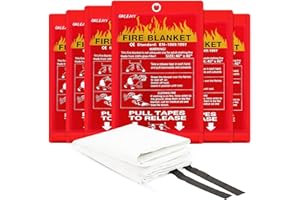 ONLEMY Fire Blanket - 6 Pack - 40" x 40" Emergency Fire Blanket for Home and Kitchen, Suppression Flame Retardant Emergency F