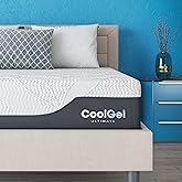 Classic Brands Cool Gel Chill Memory Foam 14-Inch Mattress with 2 Pillows,CertiPUR-US Certified, Mattress in a Box, King, Whi