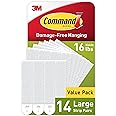 Command Large Picture Hanging Strips, Damage Free Hanging Picture Hangers, No Tools Wall Hanging Strips for Back to School Do