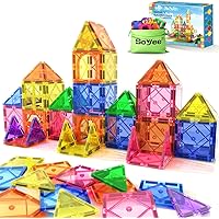 Magnetic Tiles Beginner Set for 3 Year Old Girls & Boys, Learning Toys for Toddlers, Magnetic Blocks for Kids Age 3-5 4-8, ST