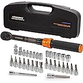 UYECOVE 1/4-Inch Drive Click Torque Wrench Set, 33Pcs Bike Torque Wrench (1-25 N.M/10-222.5IN.LB), Bike Torque Wrench Set wit