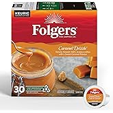 Folgers Caramel Drizzle Flavoured Coffee, Single-Serve K-Cup Pods For Keurig Coffee Makers, 30 Count (Pack of 1)