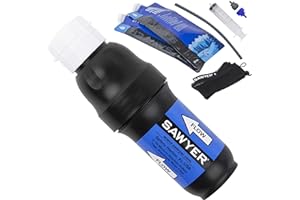 Sawyer Products SP129 Squeeze Water Filtration System w/ Two 32-Oz Squeeze Pouches, Straw, and Hydration Pack Adapter