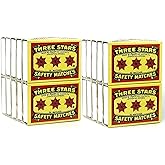 hree Stars Safety Matches, 20 Pack L88