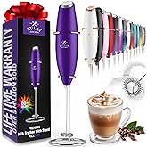 Zulay Kitchen Powerful Milk Frother Wand - Ultra Fast Handheld Drink Mixer - Electric Whisk Foam Maker for Coffee, Lattes, Ca