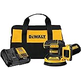 DEWALT 20V MAX Sander, Cordless, 5-Inch, 2.Ah, 8,000-12,000 OPM, Variable Speed Dial, Storage Bag, Battery and Charger Includ
