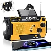 Emergency Crank Weather Radio: AM/FM/NOAA Weather Radio with 3 Built-in Cable - Hand Crank Radio with 2000mAh, Solar Charge, 