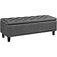 Yaheetech Ottoman with Storage Classic 49-inch Entryway Bench Storage Ottoman Bench Bench with Storage Coffee Table Footstool