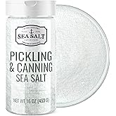 Pickling and Canning Salt, Curing Salt for Natural Preserving, Non-Iodized and Kosher Fine Brining Sea Salt, 1lb Shaker - Sea