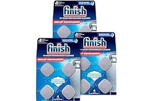 Finish Dishwasher Cleaner Tablets, 12 count, Hygienically Cleans Hidden Grease, Use in Normal Cycle, Lemon Scented, 12 Month 