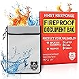 Mart Cobra Fireproof Document Bag with Zipper Fire and Waterproof Document Storage Fireproof Money Bag for Cash Fire Proof Ba