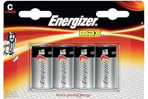 Energizer Max Premium C Batteries, Alkaline C Cell Battery (4 Count) E93BP-4