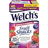 Welch's Fruit Snacks, Berries 'n Cherries, Perfect for School Lunches, Gluten Free, Bulk Pack, Individual Single Serve Bags, 